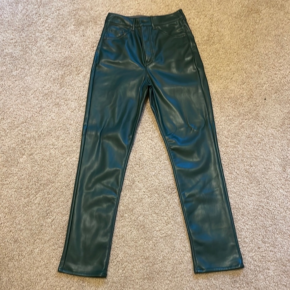 EXPRESS green leather pants